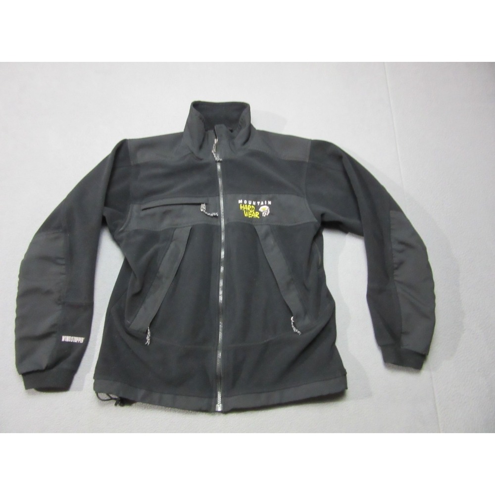 Mountain Hardwear Jacket Mens Small Black Windstopper Fleece Mock Neck Full Zip